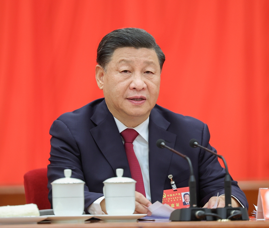 10月23日，中国共产党第二十届中央委员会第一次全体会议在北京人民大会堂举行。习近平同志主持会议并在当选中共中央委员会总书记后作重要讲话。